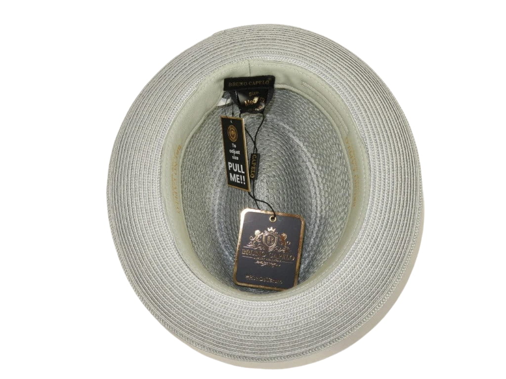 Men's BRUNO CAPELO Stingy Brim Fedora Braid Straw Hat Santa Cruz SC617 Silver