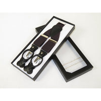 ELEGANT Suspenders Clip on and Button Option for Slacks or Suit Pants Brown