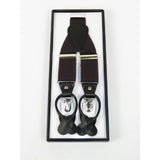 ELEGANT Suspenders Clip on and Button Option for Slacks or Suit Pants Brown