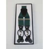 ELEGANT Suspenders Clip on and Button Option for Slacks or Suit Pants Green