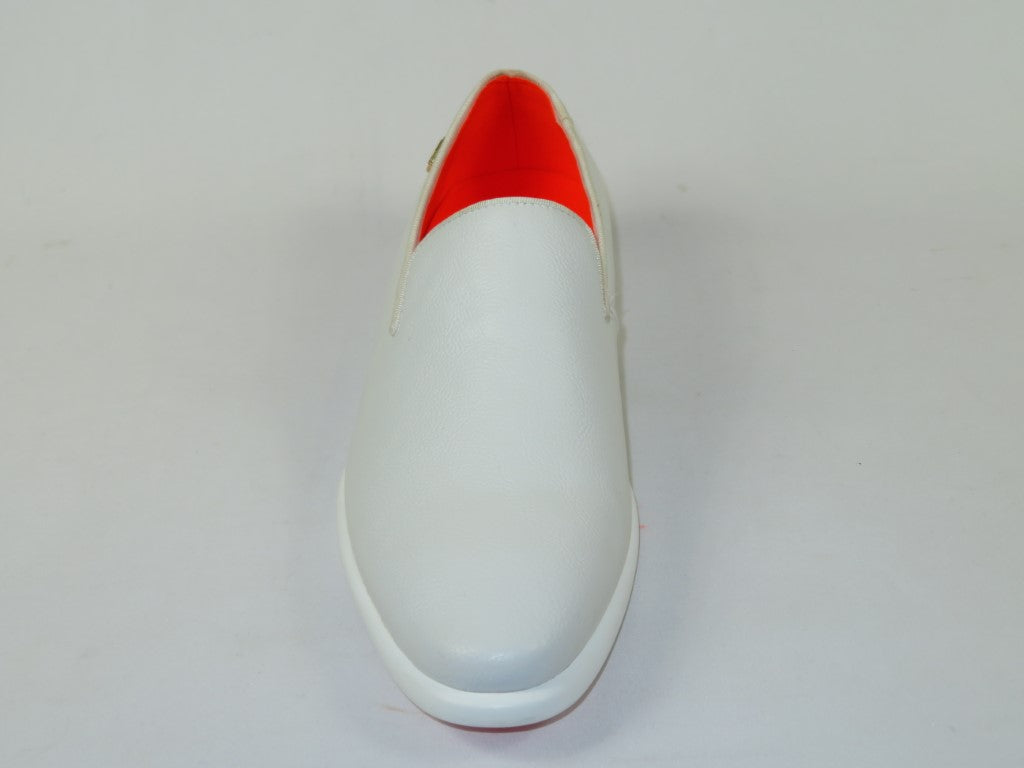 Men Tayno Dressy Casual Soft Leather Comfortable Slip on Loafer #ALPHA L White