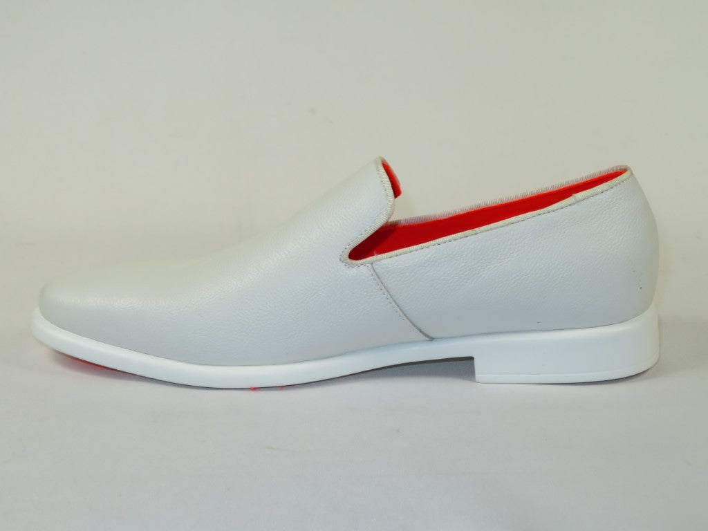 Men Tayno Dressy Casual Soft Leather Comfortable Slip on Loafer #ALPHA L White