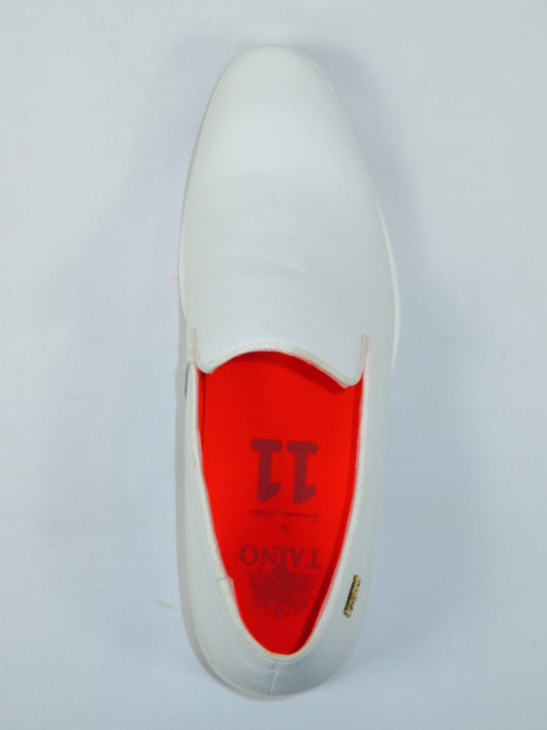Men Tayno Dressy Casual Soft Leather Comfortable Slip on Loafer #ALPHA L White
