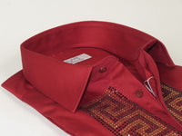 Men CEREMONIA Turkey Shirt 100% Cotton Fancy Rhine Stones #TSV 28 Slim Fit