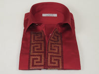 Men CEREMONIA Turkey Shirt 100% Cotton Fancy Rhine Stones #TSV 28 Slim Fit