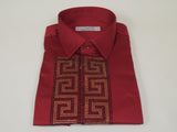 Men CEREMONIA Turkey Shirt 100% Cotton Fancy Rhine Stones #TSV 28 Slim Fit
