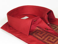 Men CEREMONIA Turkey Shirt 100% Cotton Fancy Rhine Stones #TSV 28 Slim Fit