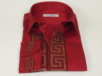 Men CEREMONIA Turkey Shirt 100% Cotton Fancy Rhine Stones #TSV 28 Slim Fit