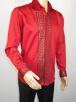 Men CEREMONIA Turkey Shirt 100% Cotton Fancy Rhine Stones #TSV 28 Slim Fit