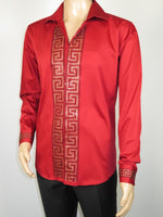 Men CEREMONIA Turkey Shirt 100% Cotton Fancy Rhine Stones #TSV 28 Slim Fit