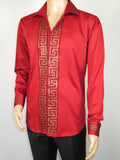 Men CEREMONIA Turkey Shirt 100% Cotton Fancy Rhine Stones #TSV 28 Slim Fit