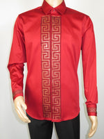 Men CEREMONIA Turkey Shirt 100% Cotton Fancy Rhine Stones #TSV 28 Slim Fit
