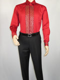 Men CEREMONIA Turkey Shirt 100% Cotton Fancy Rhine Stones #TSV 28 Slim Fit
