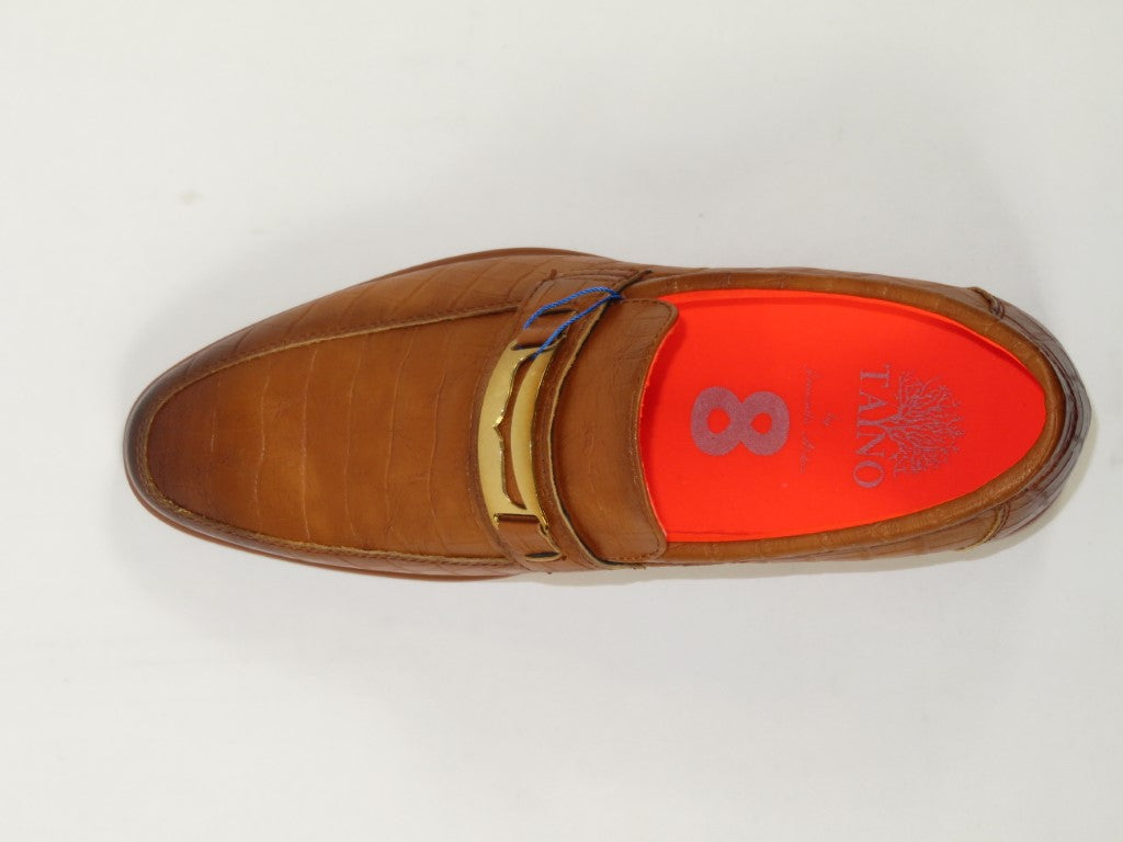 Men's TAYNO Shoes The Caprio C TAYNO Crocodile Print Bit Loafer Cognac