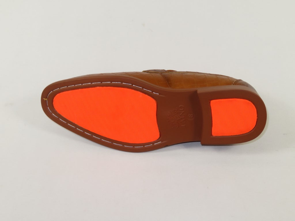 Men's TAYNO Shoes The Caprio C TAYNO Crocodile Print Bit Loafer Cognac