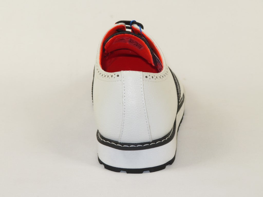 Men's Shoes The Priority L TAYNO Leather Wingtip Dressy Sneaker White/Black