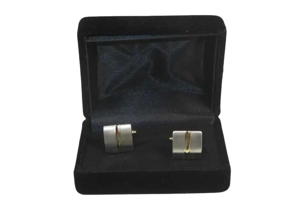 Men J.Valintin Cufflinks by Vitorofolo for French Cuff Shirt V29-42 Silver Gold