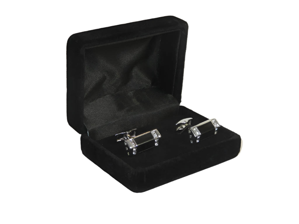 Men J.Valintin Cufflinks Vitorofolo for French Cuff Shirt V39-60 Black Diamond