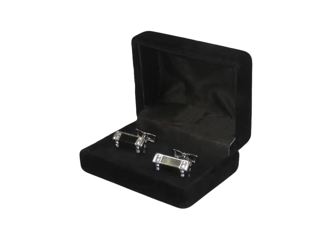 Men J.Valintin Cufflinks Vitorofolo for French Cuff Shirt V39-60 Black Diamond