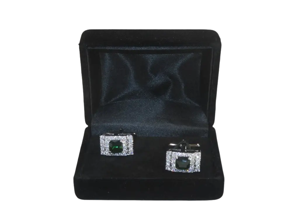 Men J.Valintin Cufflinks by Vitorofolo for French Cuff Shirt V39-61 Green
