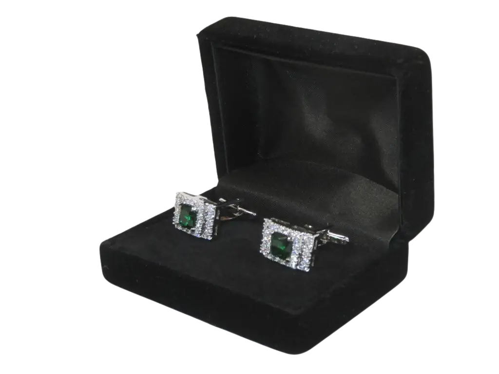 Men J.Valintin Cufflinks by Vitorofolo for French Cuff Shirt V39-61 Green