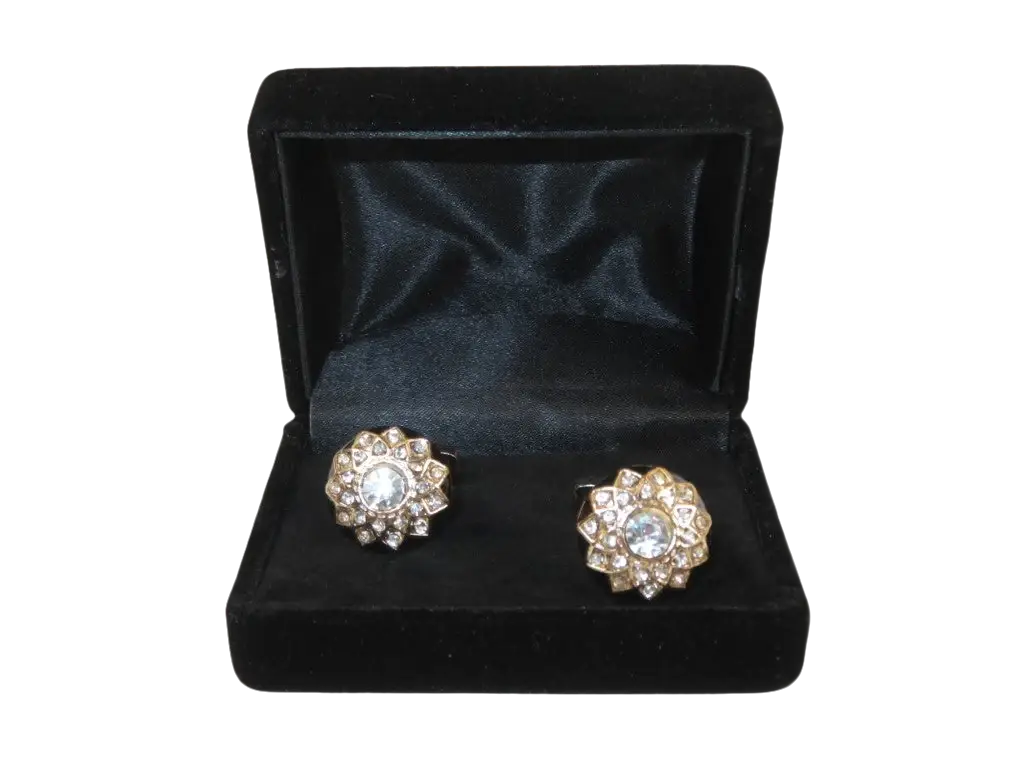 Men J.Valintin Cufflinks With Bold Stones Plated Gold Vito Rofolo V45-2