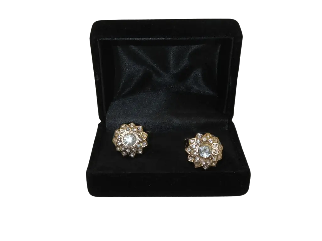 Men J.Valintin Cufflinks With Bold Stones Plated Gold Vito Rofolo V45-2