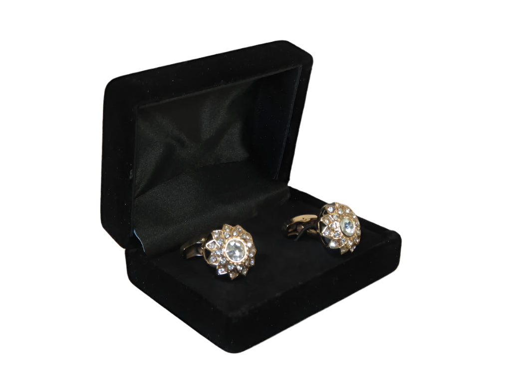 Men J.Valintin Cufflinks With Bold Stones Plated Gold Vito Rofolo V45-2