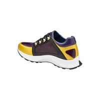 Belvedere Genuine Ostrich Leg and Soft Calf Dressy Sneaker Gold Purple Black H02
