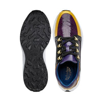 Belvedere Genuine Ostrich Leg and Soft Calf Dressy Sneaker Gold Purple Black H02