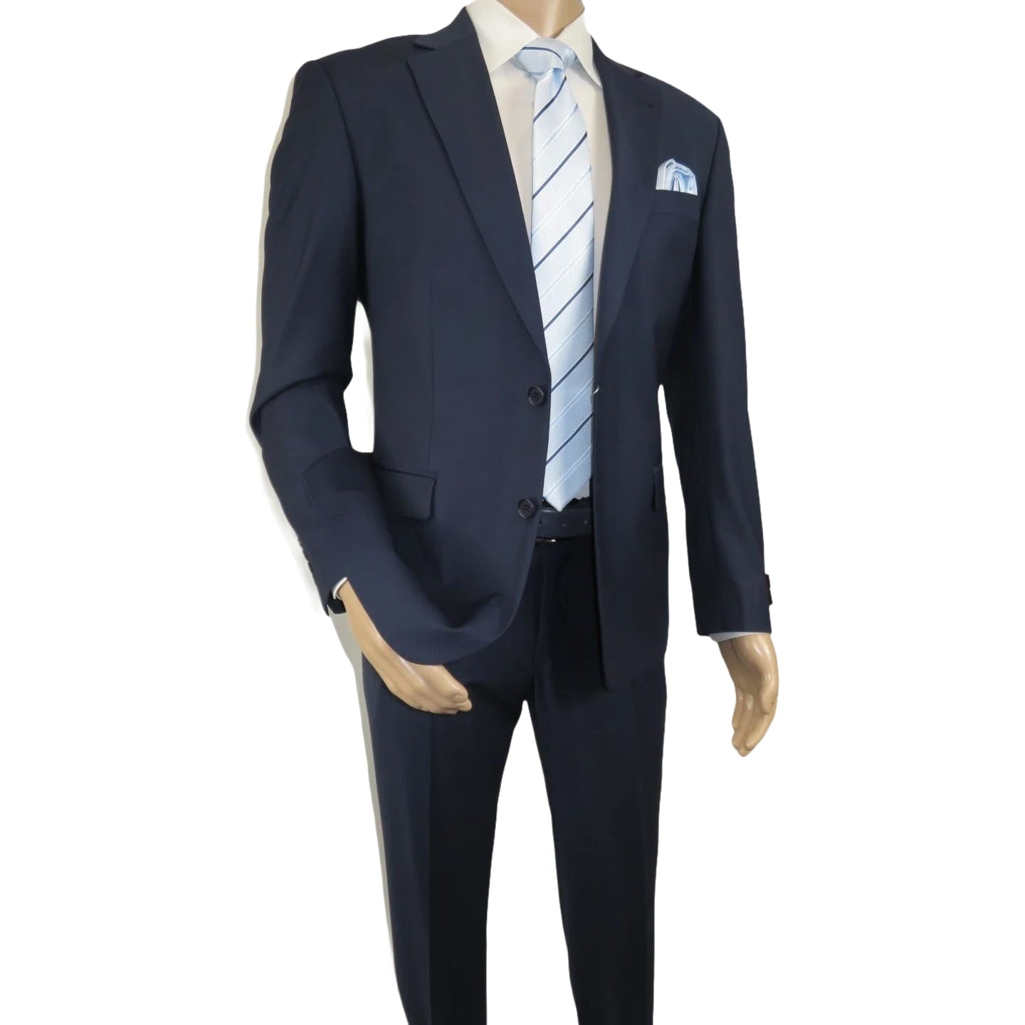 Men Suit BERLUSCONI Turkey 100% Soft Italian Wool Super 180's #Ber28 Navy Blue
