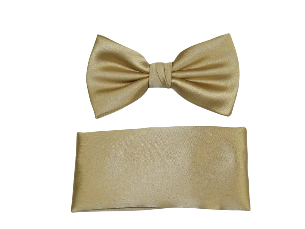 Men's Satin Silky Bow Tie Hankie by J.Valintin Collection #Bow Champaign