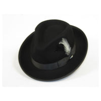 Men BENTLY HEADWEAR Hat Australian Wool Fedora Brooks Collection BR723 Black
