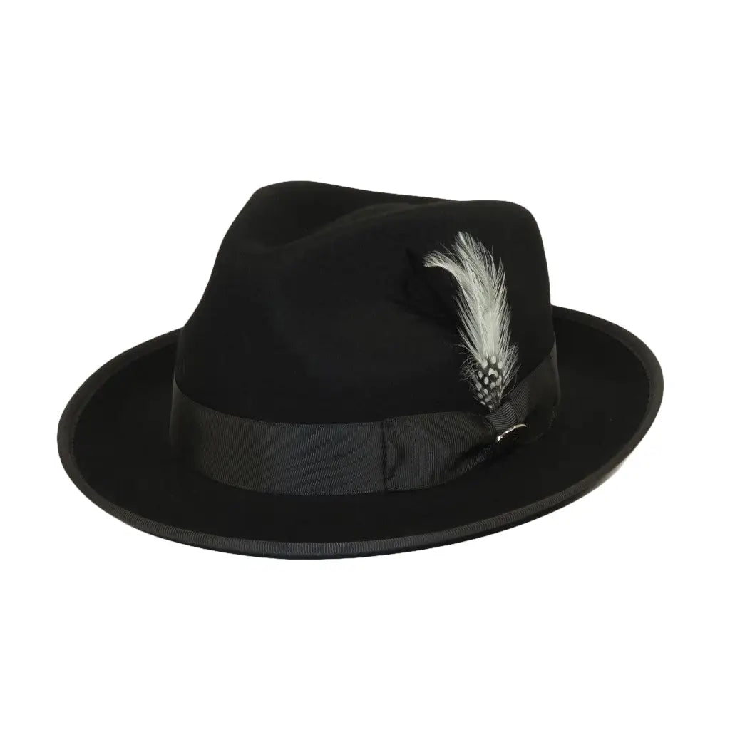 Men BENTLY HEADWEAR Hat Australian Wool Fedora Brooks Collection BR723 Black