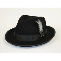 Men BENTLY HEADWEAR Hat Australian Wool Fedora Brooks Collection BR723 Black