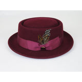 Bruno Capelo Dress Hat Australian Wool Crushable Pork Pie Jazz PP104 Burgundy - J.Valintin Men's Wear Legend - PP104 - Burg - S