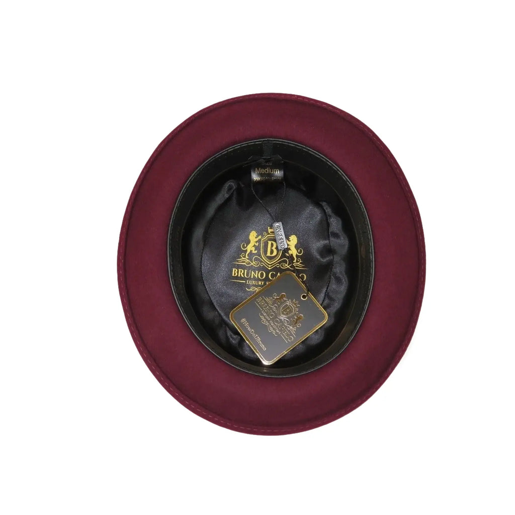 Bruno Capelo Dress Hat Australian Wool Crushable Pork Pie Jazz PP104 Burgundy - J.Valintin Men's Wear Legend - PP104 - Burg - S