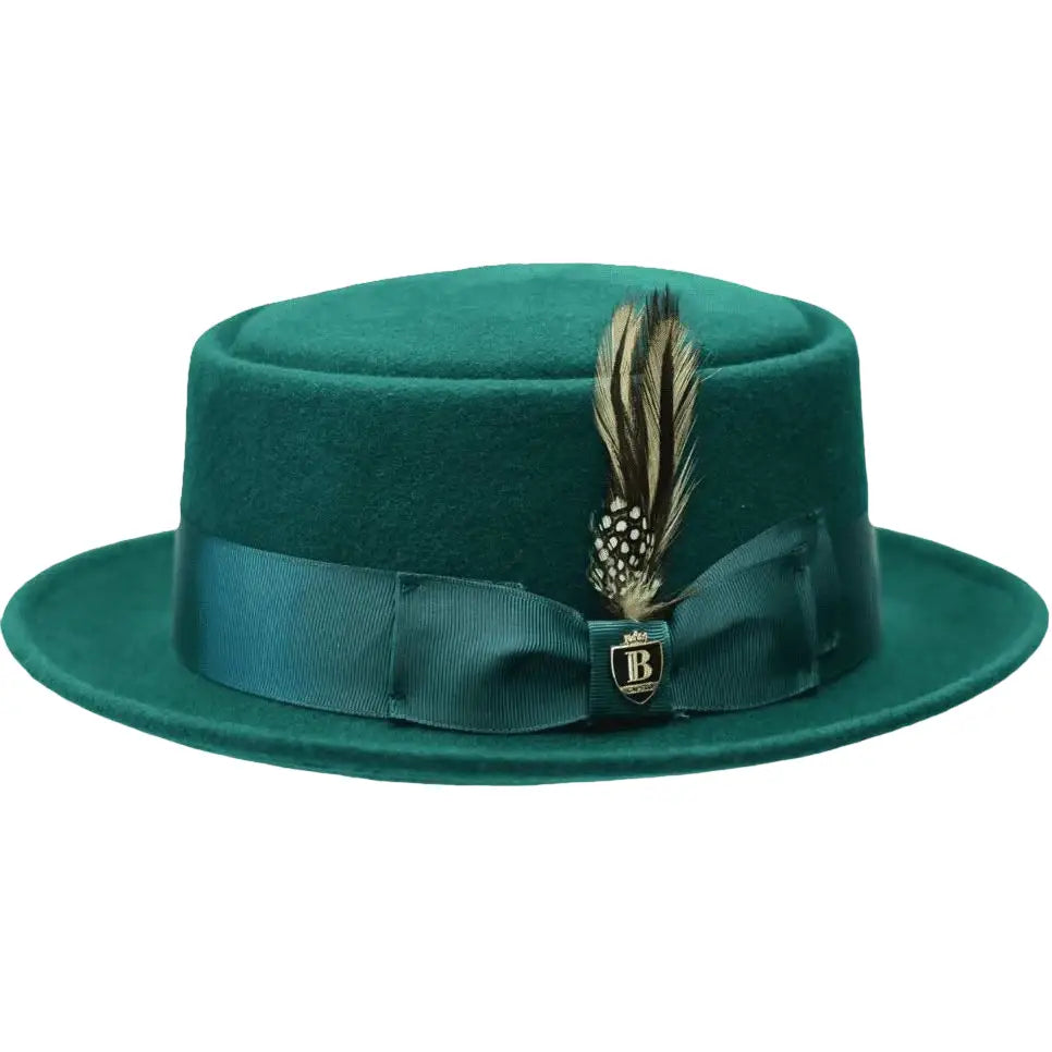 Bruno Capelo Dress Hat Australian Wool Crushable Pork Pie Jazz PP109 Emerald - J.Valintin Men's Wear Legend - PP109 - Emerald - S