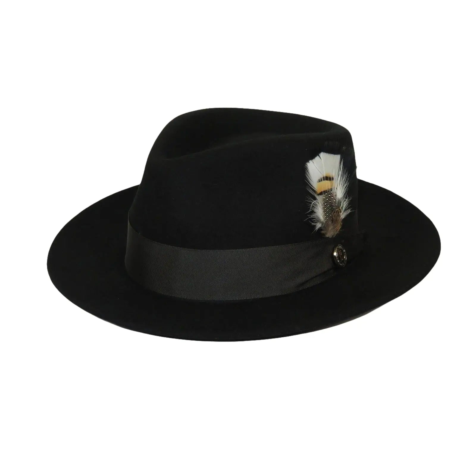 Bruno Capelo Hat Australian Wool Fedora Pinch Front Milan Snap Brim Mi500 Black - J.Valintin Men's Wear Legend - Mi500 - Black - S