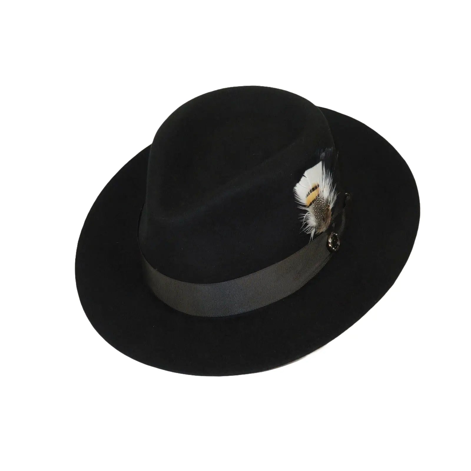 Bruno Capelo Hat Australian Wool Fedora Pinch Front Milan Snap Brim Mi500 Black - J.Valintin Men's Wear Legend - Mi500 - Black - S