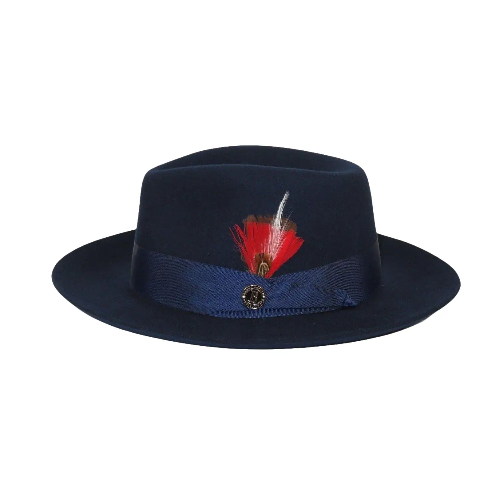 Bruno Capelo Hat Australian Wool Fedora Pinch Front Milan Snap Brim Mi501 Navy - J.Valintin Men's Wear Legend - Mi501 - Navy - S