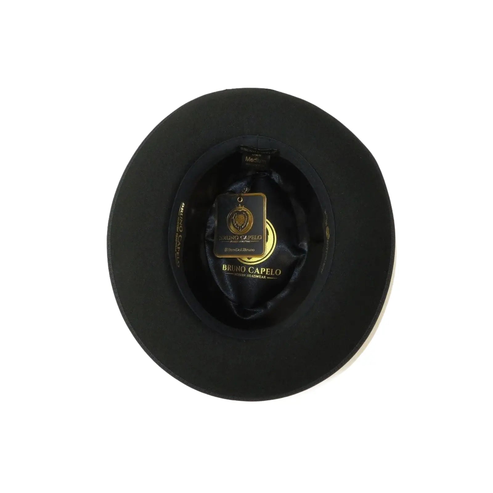 Bruno Capelo Hat Australian Wool Fedora Princeton Elite 2 - Tone PRE501 Black Gold - J.Valintin Men's Wear Legend - PRE501 - Blk/Gold - S