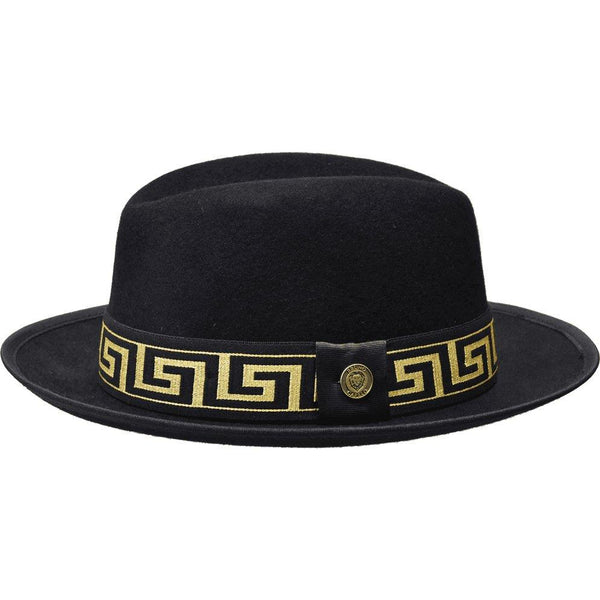 Bruno Capelo Hat Australian Wool Fedora Princeton Elite 2 - Tone PRE501 Black Gold - J.Valintin Men's Wear Legend - PRE501 - Blk/Gold - S