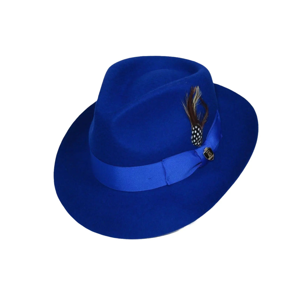 Bruno Capelo Hat Australian Wool Fedora Teardrop Crown Fabio FB235 Royal - J.Valintin Men's Wear Legend - FB235 - Royal - S