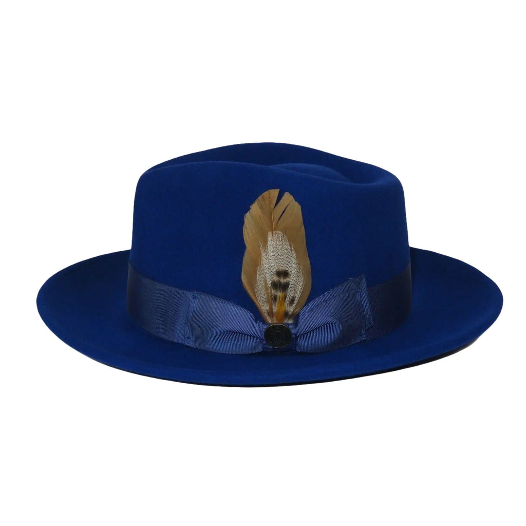 Bruno Capelo Hat Australian Wool Fedora Teardrop Crushable Bel Air BL593 Royal - J.Valintin Men's Wear Legend - BL593 - Royal - S
