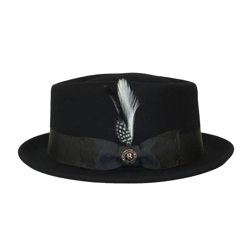 Bruno Capelo Hat Wool Fedora Diamond Crown Santana Stingy Brim SA200 Black - J.Valintin Men's Wear Legend - SA200 - Black - S