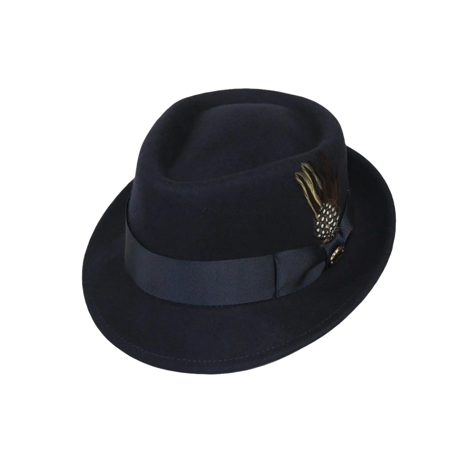 Bruno Capelo Hat Wool Fedora Diamond Crown Santana Stingy Brim SA204 Navy - J.Valintin Men's Wear Legend - Sa204 - Navy - S