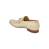 Belvedere Men's Bruno Genuine Ostrich Leg and Italian Calf Loafer Cream 1026