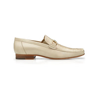 Belvedere Men's Bruno Genuine Ostrich Leg and Italian Calf Loafer Cream 1026