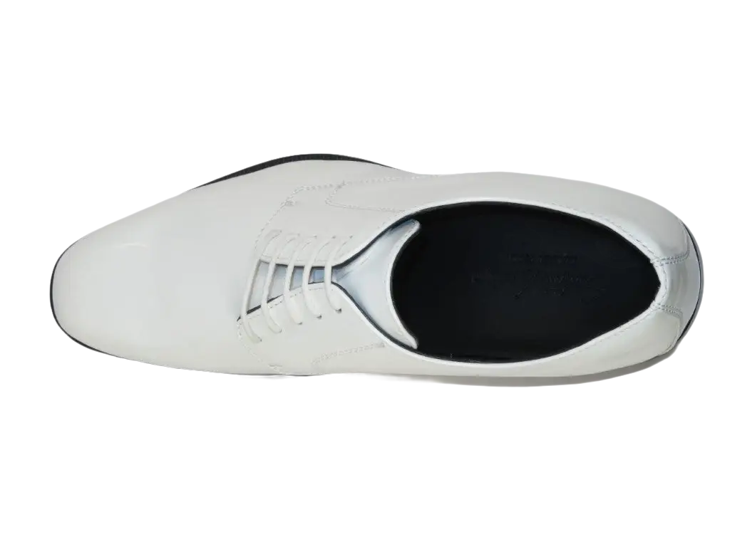 Men Santino Luciano Formal Dress Shoes Patent Leather Shiny Lace up C532 White